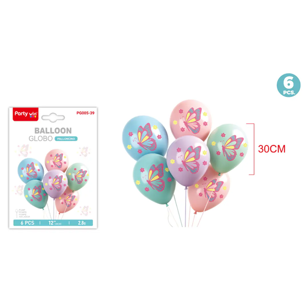 Set De Globos Mariposa 30Cm 6 Unidades 1