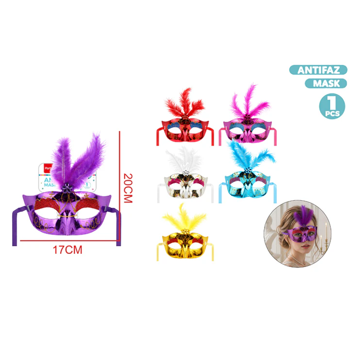 Mascarilla De Fiesta Pluma 1