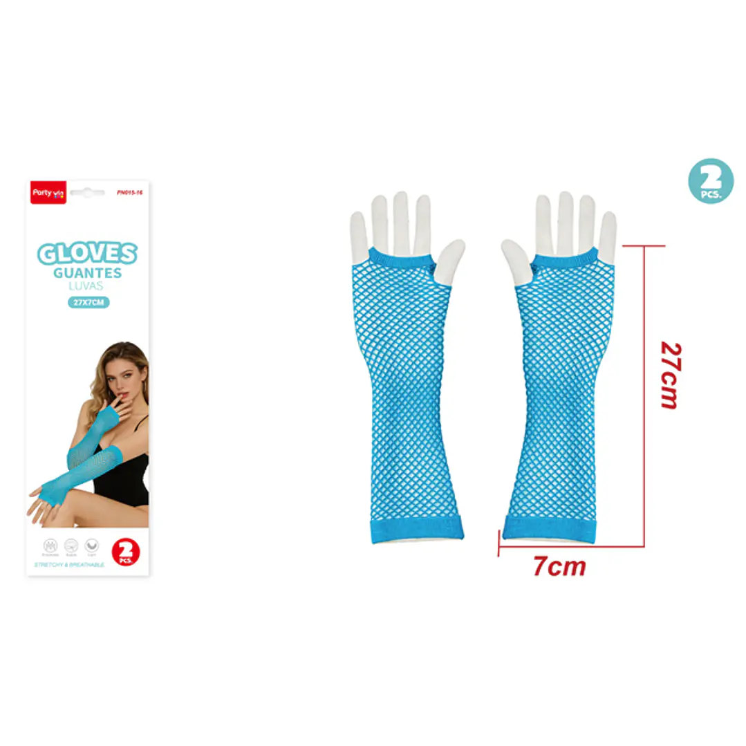 Guantes Largo Celeste 2 Unidades 1