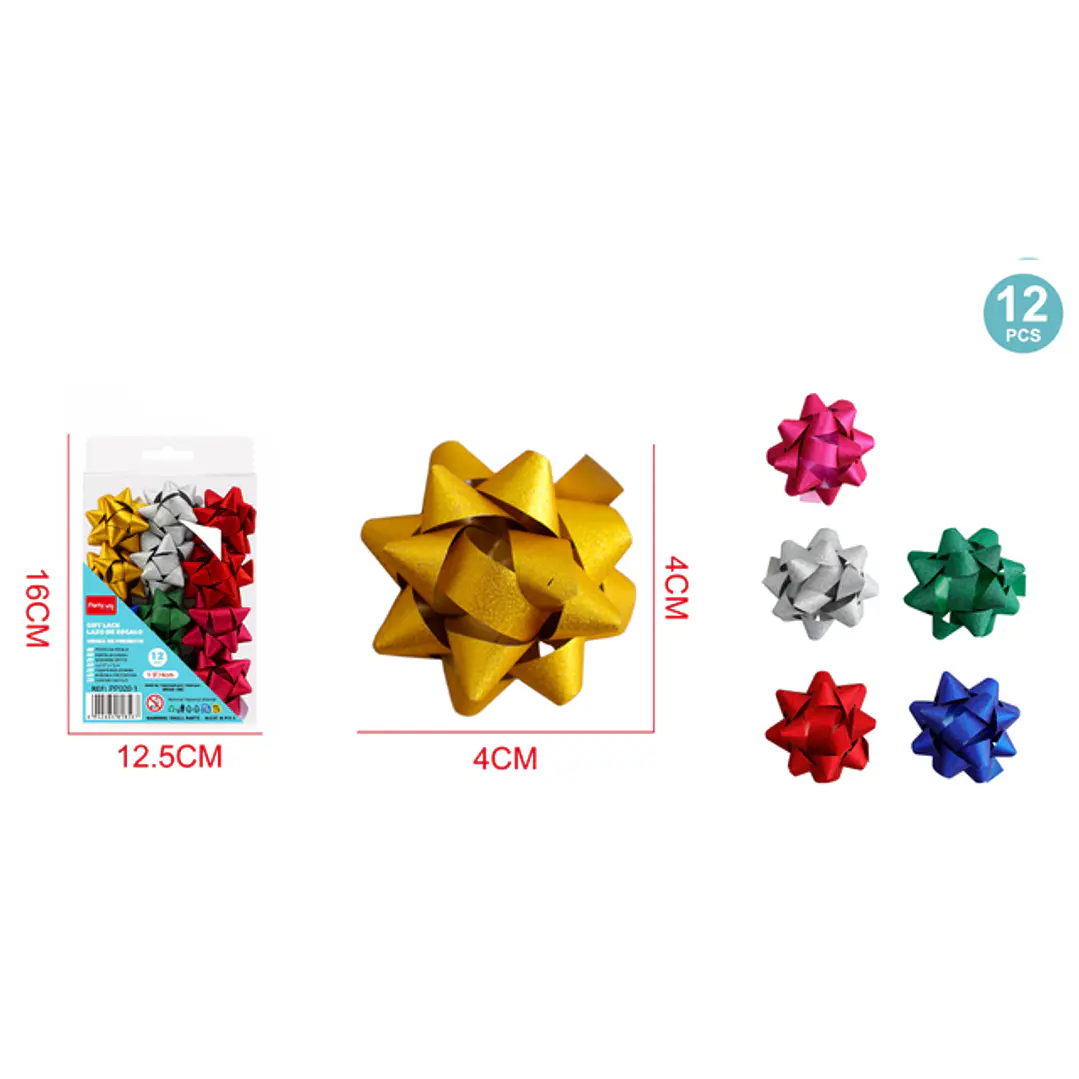 Lazo De Regalo Glitter 4Cm 12 Unidades 1