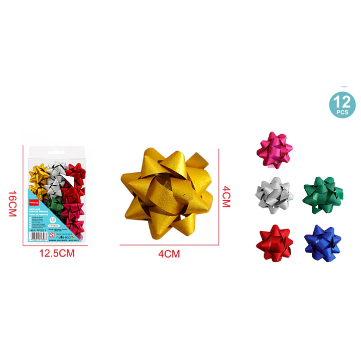 Lazo De Regalo Glitter 4Cm 12 Unidades 1