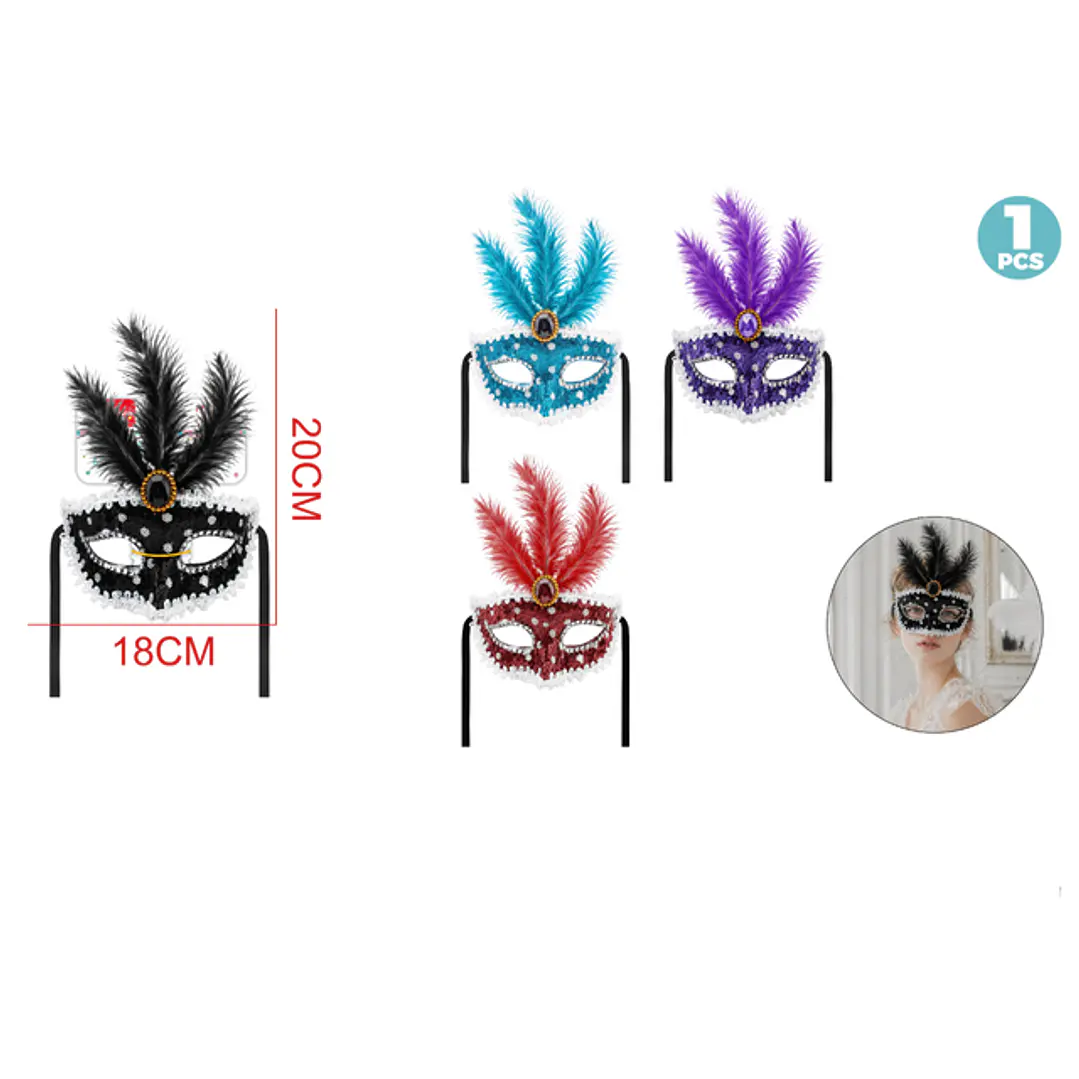 Mascarilla De Fiesta Pluma 1