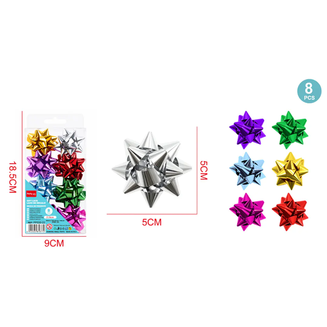 Lazo De Regalo Estrellas 5Cm 8 Unidades 1