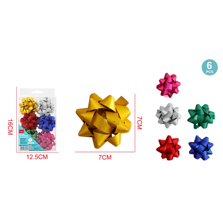 Lazo De Regalo Glitter 7Cm 6 Unidades 1