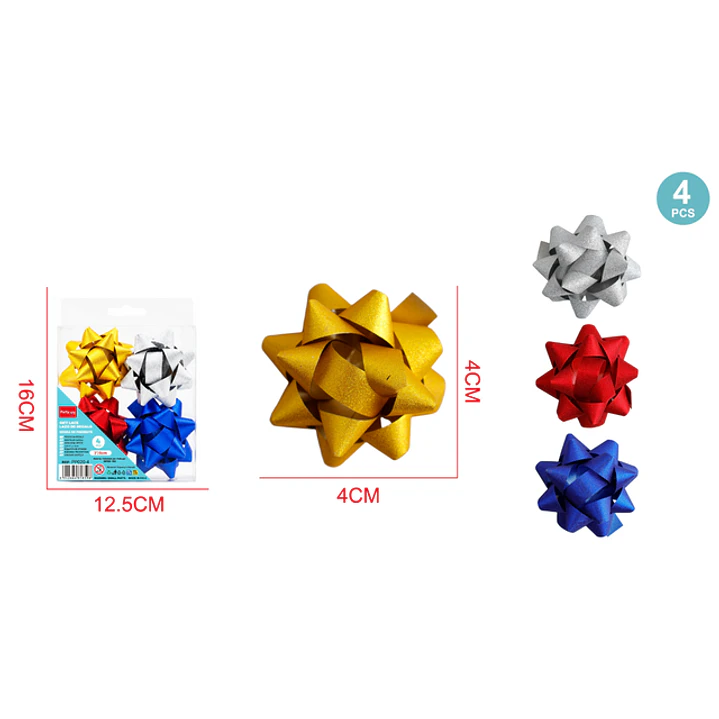 Lazo De Regalo Glitter 8Cm 4 Unidades 1