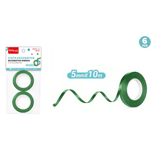 Cinta De Regalo Verde Claro 5Mmx10M