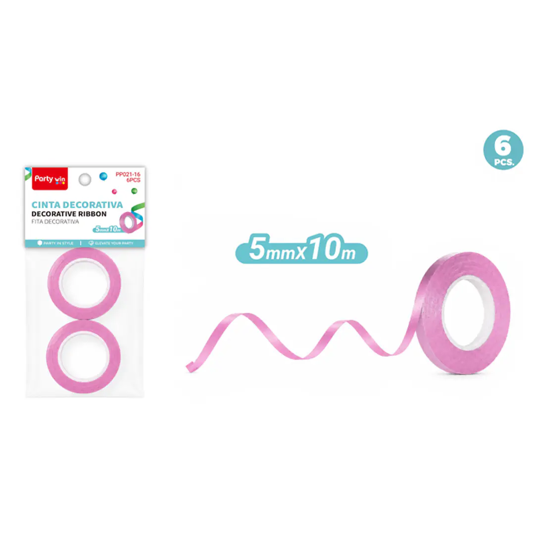 Cinta De Regalo Rosado Fuerte 5Mmx10M 1