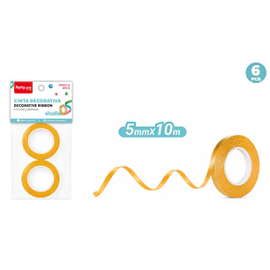 Cinta De Regalo Amarillo 5Mmx10M