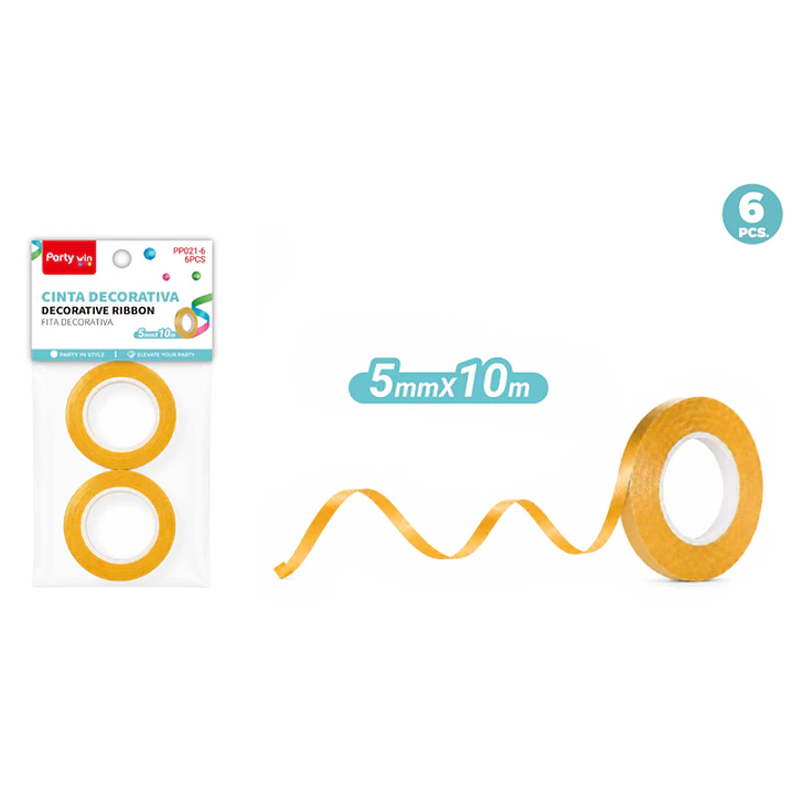 Cinta De Regalo Amarillo 5Mmx10M 1