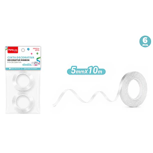 Cinta De Regalo Plateado 5Mmx10M