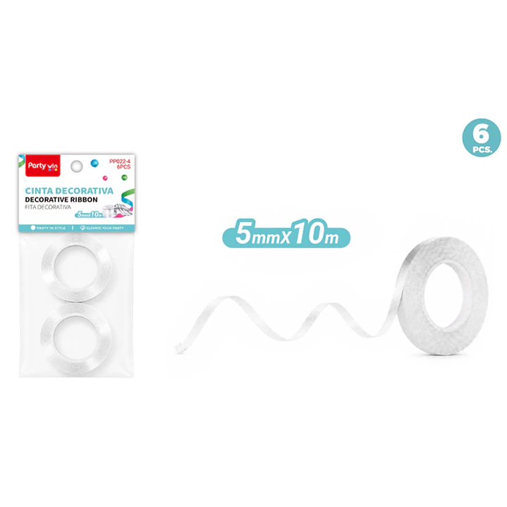 Cinta De Regalo Plateado 5Mmx10M 1