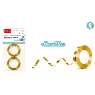 Cinta De Regalo Dorado 5Mmx10M