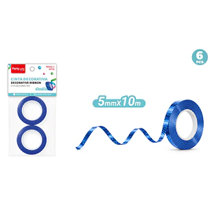 Cinta De Regalo Tornasol Azul 5Mmx10M