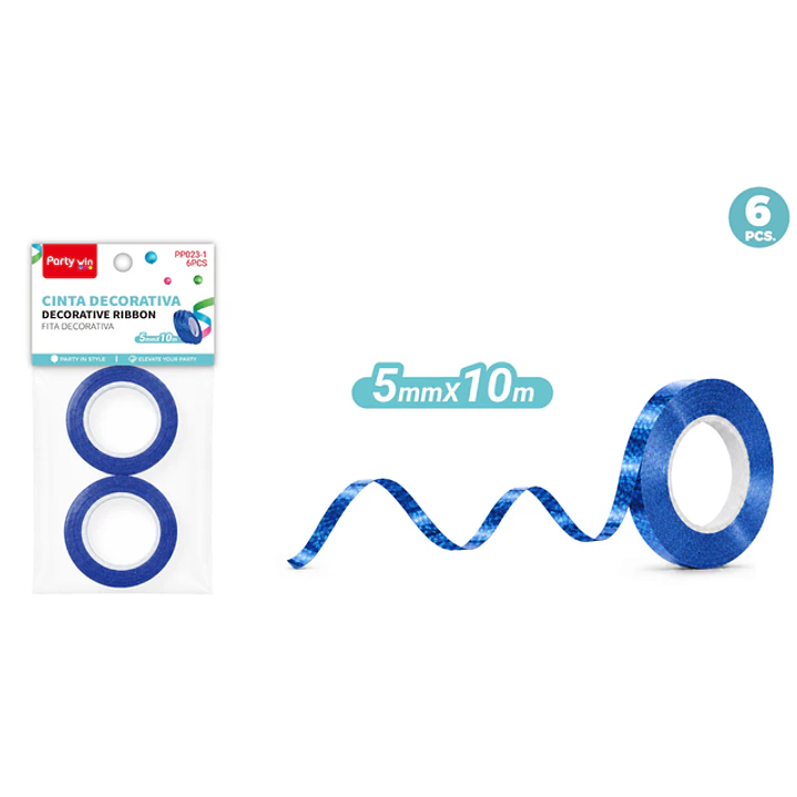 Cinta De Regalo Tornasol Azul 5Mmx10M 1