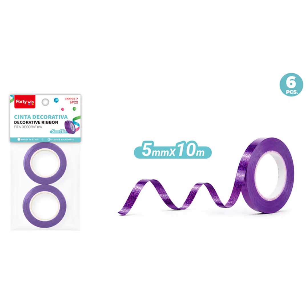 Cinta De Regalo Tornasol Morado 5Mmx10M 1