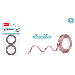 Cinta De Regalo Tornasol Rosadorado 5Mmx10M