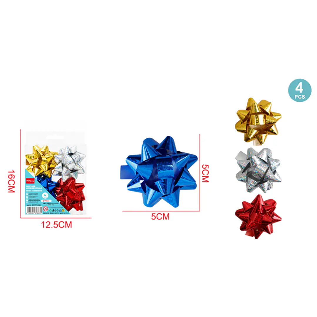 Lazo De Regalo Tornasol 8Cm 4 Unidades 1