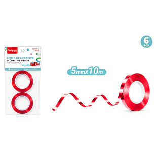 Cinta De Regalo Rojo 5Mmx10M
