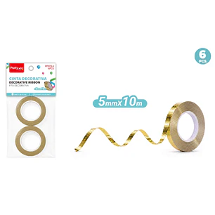 Cinta De Regalo Tornasol Dorado 5Mmx10M