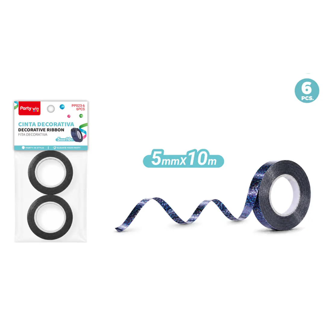 Cinta De Regalo Tornasol Negro 5Mmx10M 1