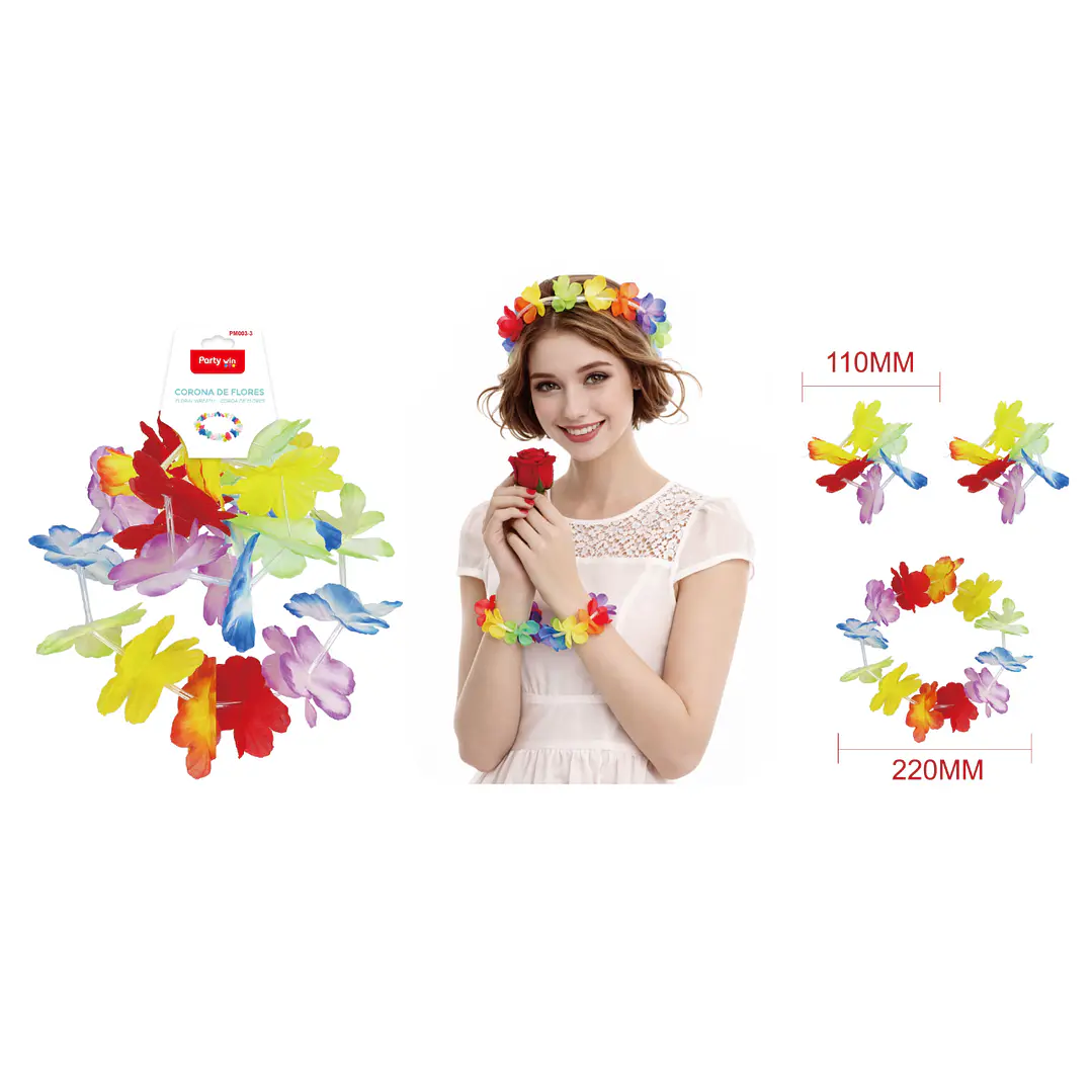 Set De Corona+Pulseras Flores 3 Unidades 1