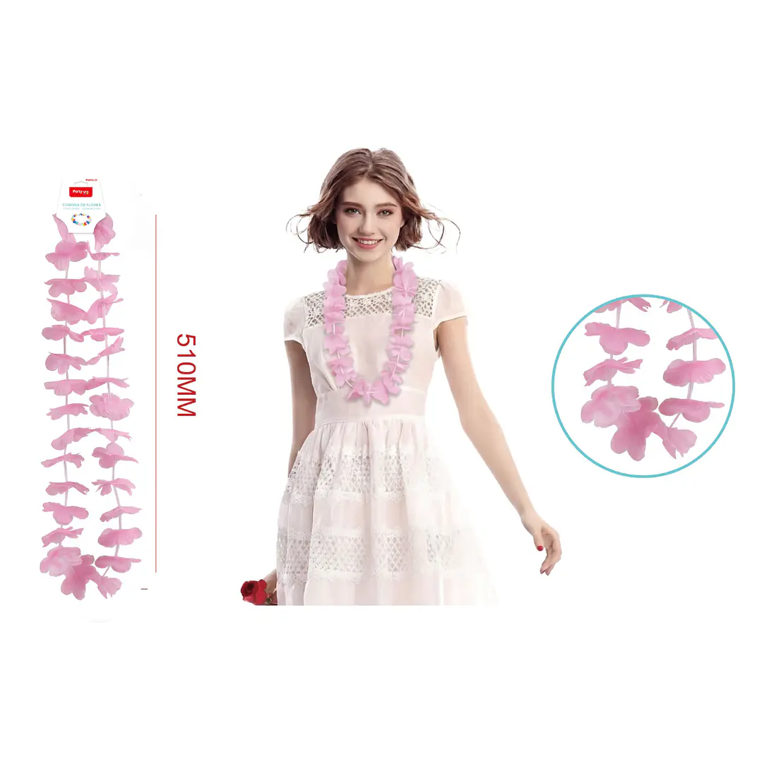 Collar De 30X2 Flores Flour Rosado 51Cm 1