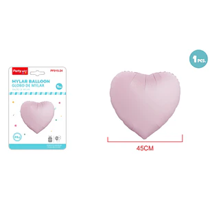 Globlo Metalizado Corazón Mate Rosado 45Cm