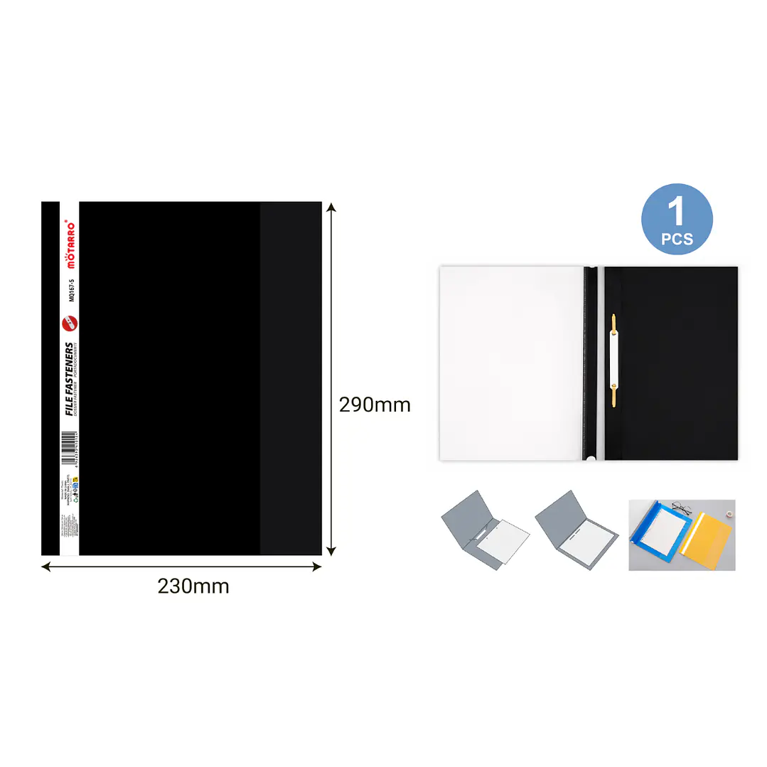 Carpeta Comercial Fastener Negro 230X290Mm Pp 1
