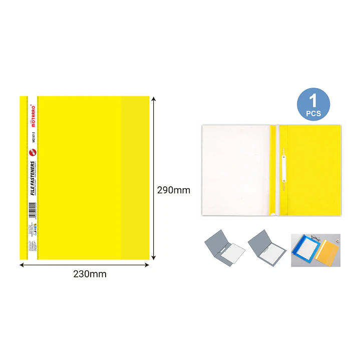 Carpeta Comercial Fastener Amarillo 230X290Mm Pp 1
