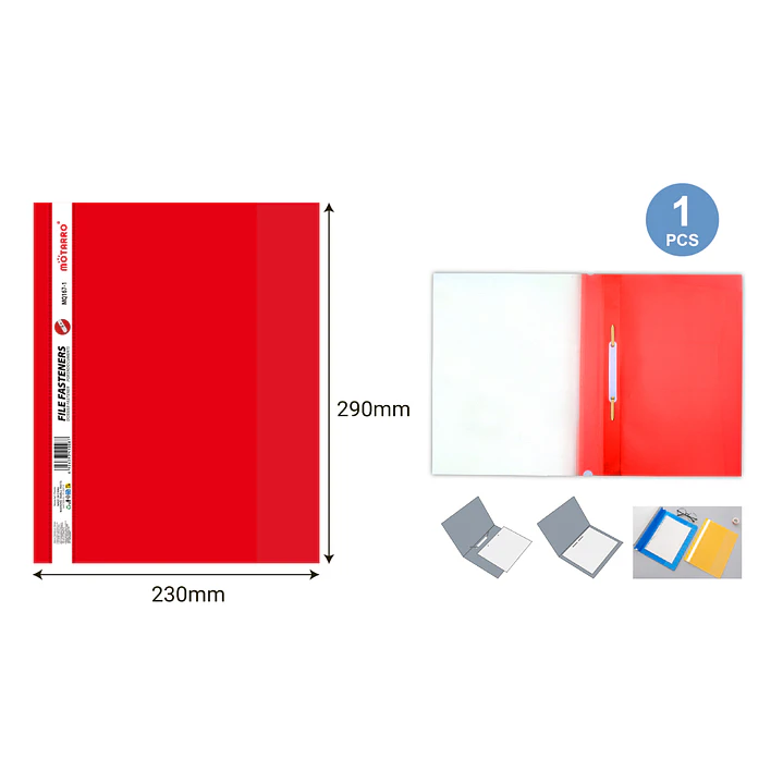 Carpeta Comercial Fastener Rojo 230X290Mm Pp 1
