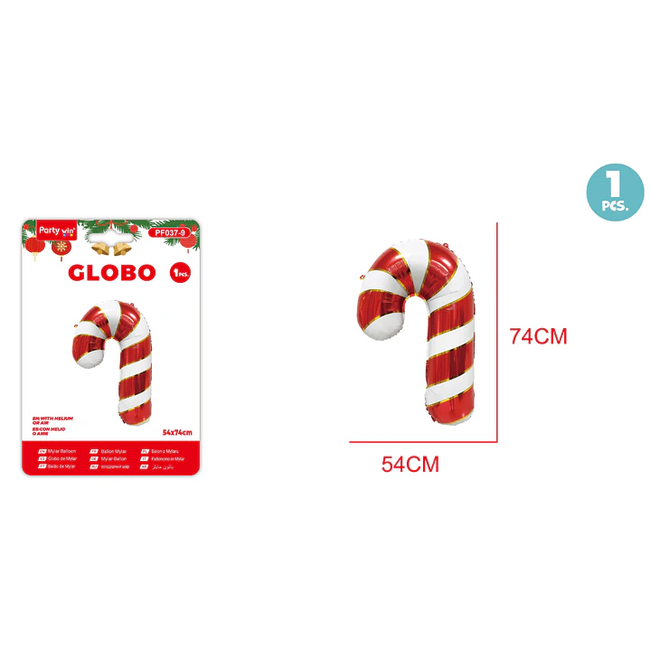 Globo Metal Navidad Bastones 74-54Cm 1