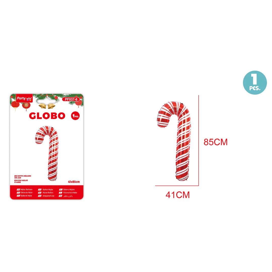 Globo Metal Navidad Bastones 85X41Cm 1