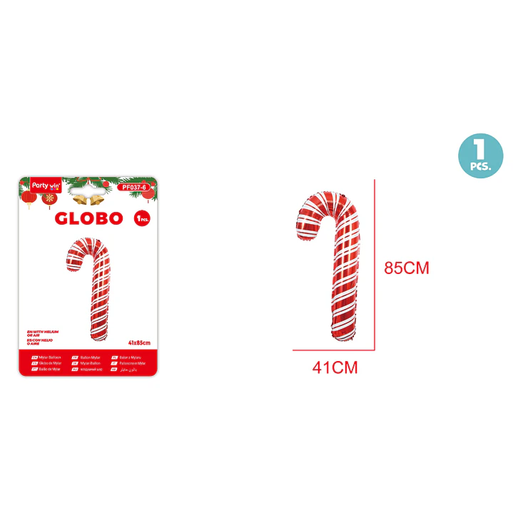 Globo Metal Navidad Bastones 85X41Cm 1