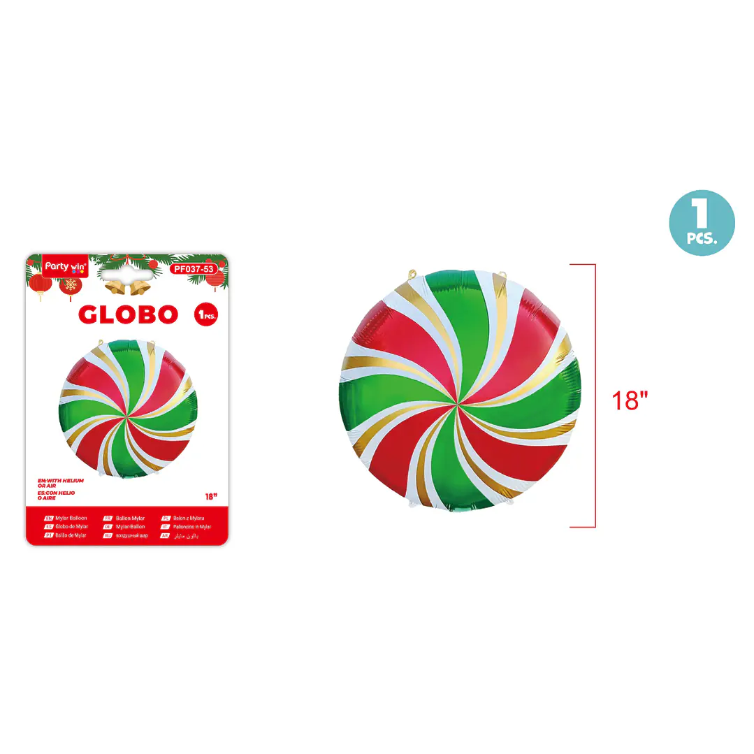 Globo Metal Navidad Caramelo 1