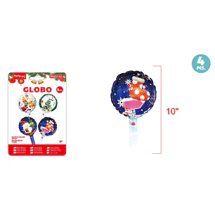 Set De Globos Metal Navidad 4 Unidades