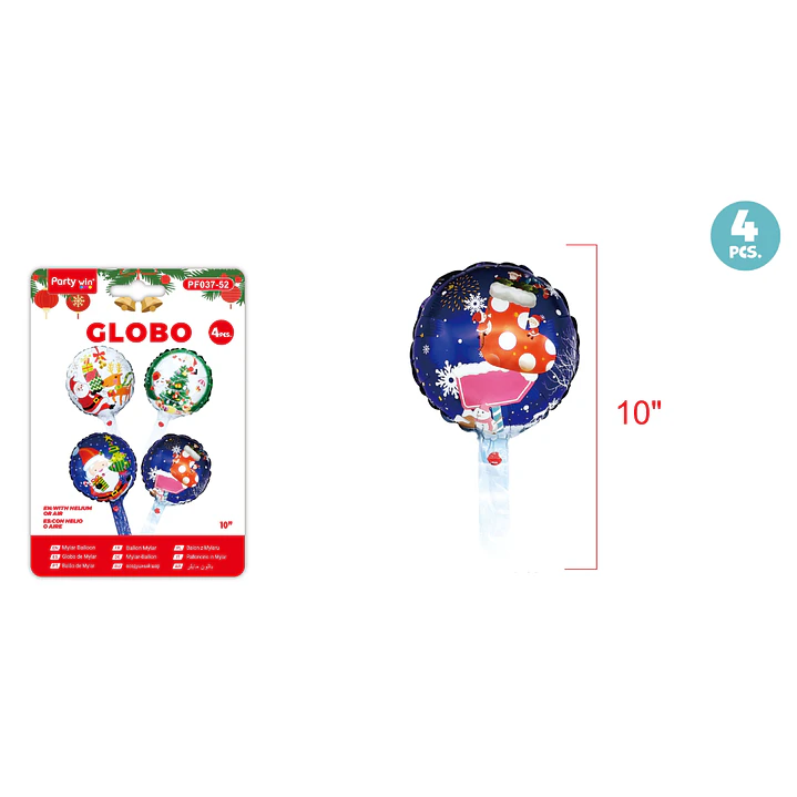 Set De Globos Metal Navidad 4 Unidades 1