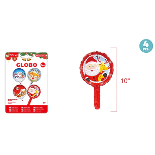 Set De Globos Metal Navidad 4 Unidades