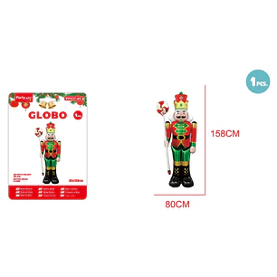 Globo Metal Navidad Soldado Cascanueces 158X80Cm