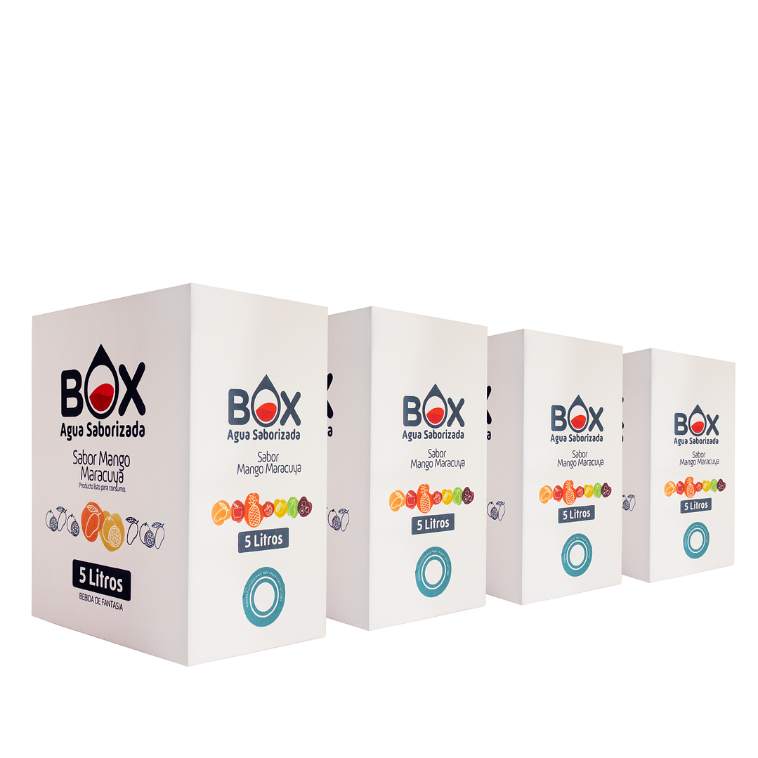 Pack 4 cajas Box de 5 litros Agua Saborizada  1