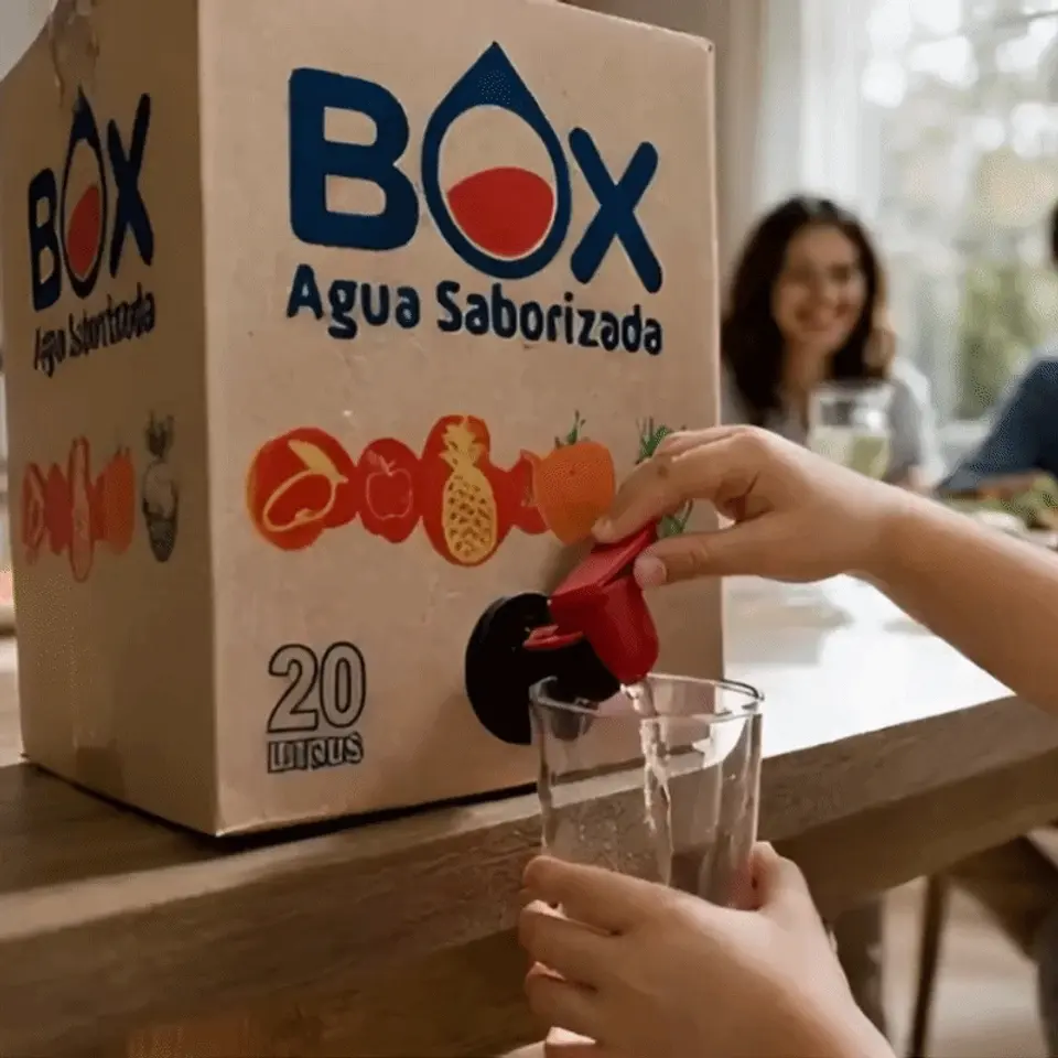 Pack 2 cajas BOX de 20 litros de Agua Saborizada 2 sabores 2