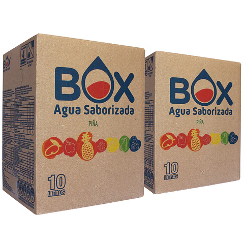 Pack 2 cajas BOX de 10 litros de Agua Saborizada 2 sabores
