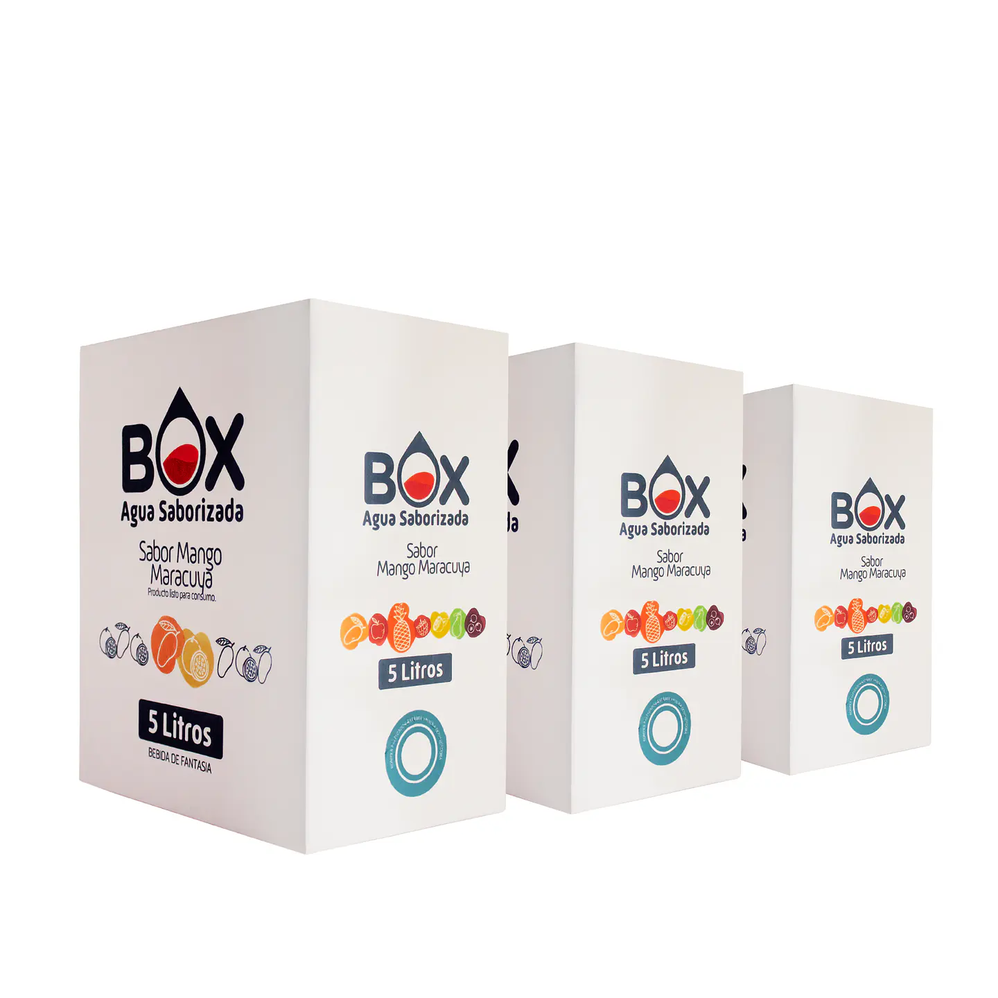 Pack 3 cajas Box de 5 litros Agua Saborizada 3 sabores 1