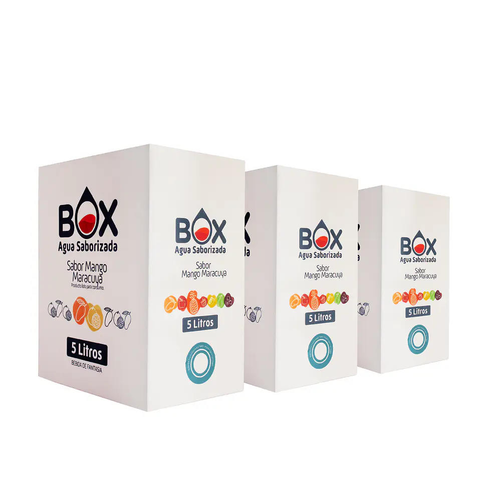 Pack 3 cajas Box de 5 litros Agua Saborizada 3 sabores 1