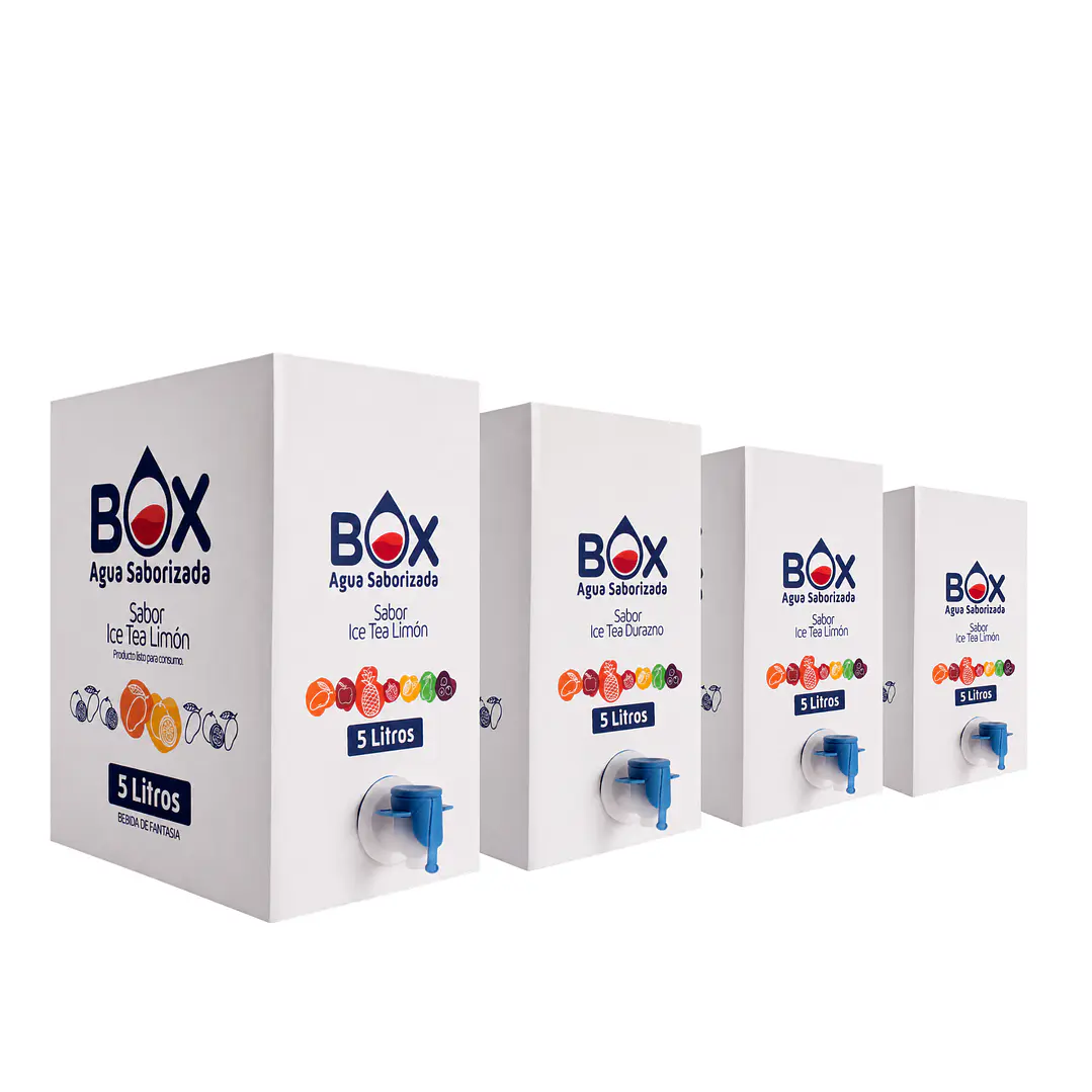 Pack 4 cajas Box de 5 litros Ice Tea Limón y Durazno 1