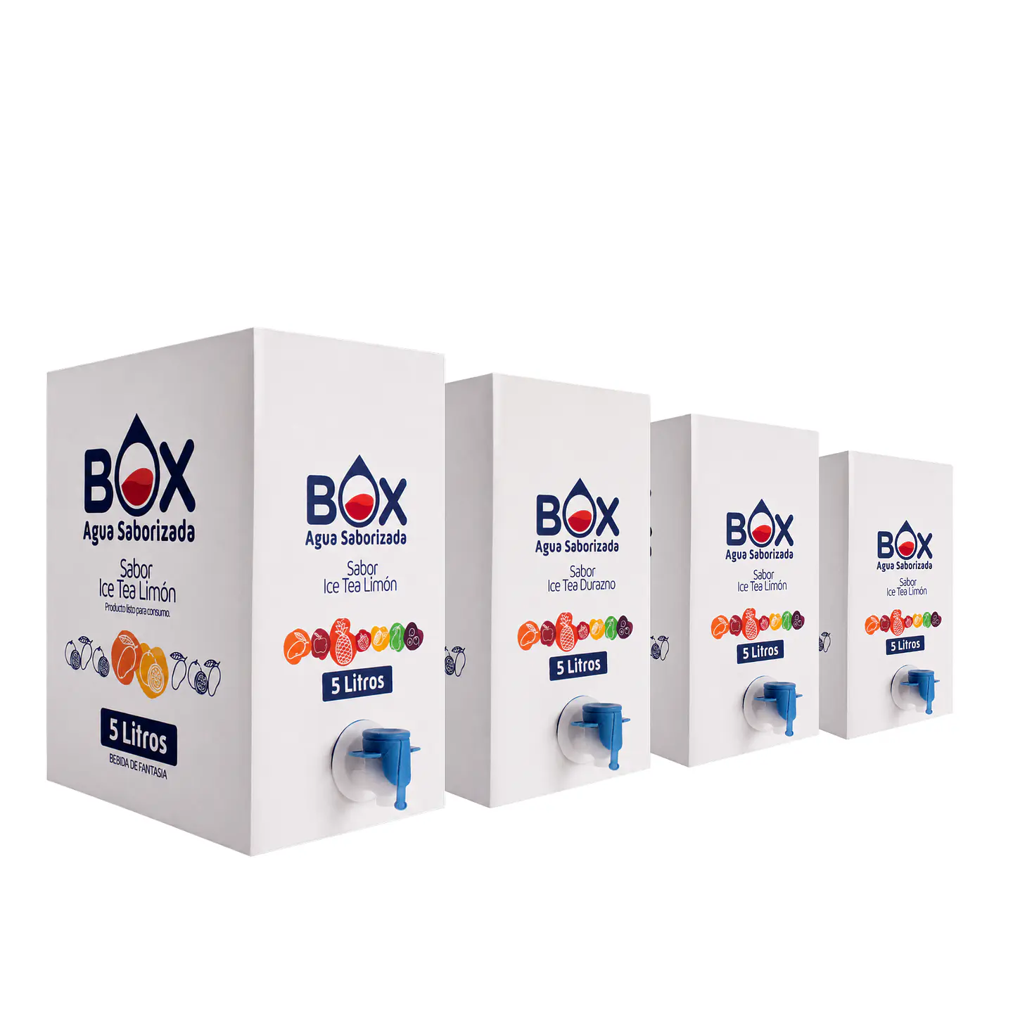 Pack 4 cajas Box de 5 litros Ice Tea Limón y Durazno 1