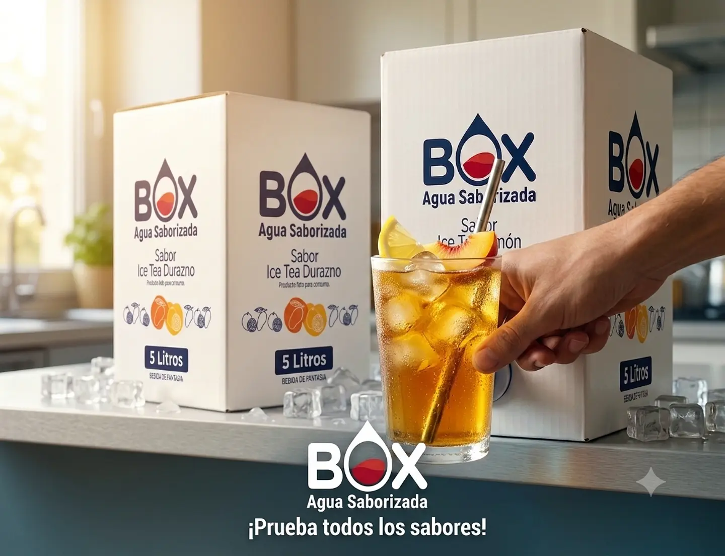 Pack 3 cajas Box de 5 litros Ice Tea Limón y Durazno 2