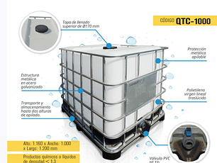 ESTANQUE INDUSTRIAL IBC 1000 litros (SOLO A PEDIDO)