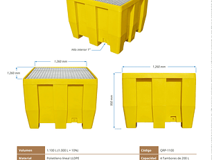 Cubetas de Retencion Quimicos® 1100 LITROS (SOLO A PEDIDO)