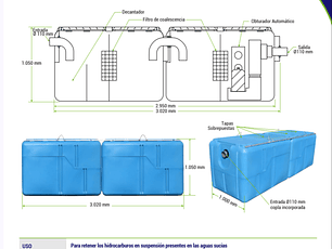 SEPARADOR DE HIDROCARBUROS, ACEITES Y GRASAS  (36 m3/hr) SOLO A PEDIDO