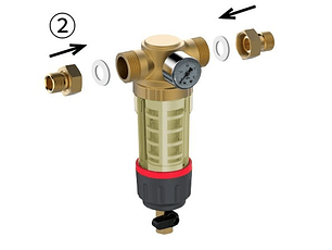 Filtro De Agua Para Particulas Autolavable 3/4 Con Manometro FILTERMAX